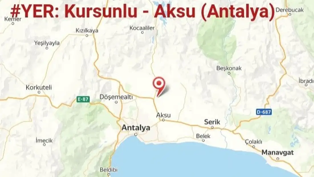 Antalya Kursunlu-Aksu’da 3,8 Büyüklüğünde Deprem Meydana Geldi