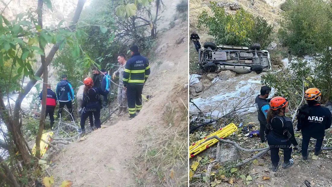 Kazada Detaylar Netleşti! Bir Gün Boyunca Kimse Fark Etmedi: Siirt'te Uçuruma Yuvarlanan Araçta 1 Ölü, 1 Yaralı