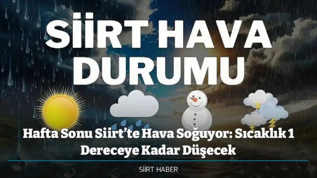 Hafta Sonu Siirt’te Hava Soğuyor: Sıcaklık 1 Dereceye Kadar Düşecek