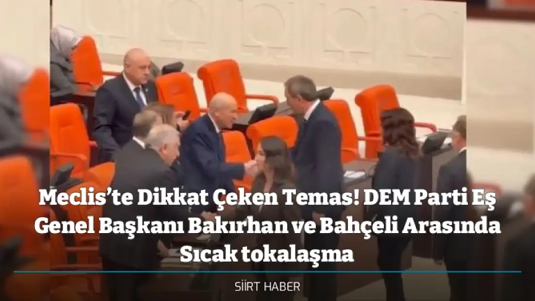 Meclis’te Dikkat Çeken Temas! DEM Parti Eş Genel Başkanı Bakırhan ve Bahçeli Arasında Sıcak tokalaşma