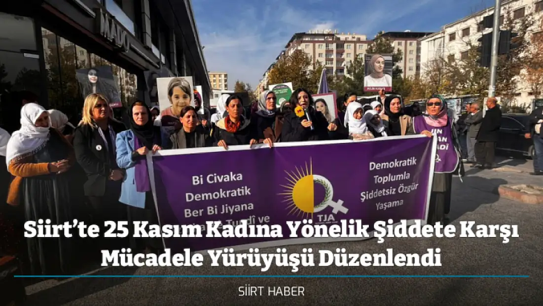 Siirt’te 25 Kasım Kadına Yönelik Şiddete Karşı Mücadele Yürüyüşü Düzenlendi