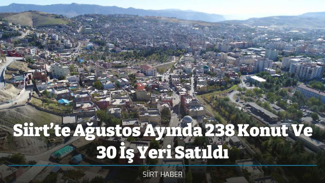 Siirt’te Ağustos Ayında 238 Konut Ve 30 İş Yeri Satıldı