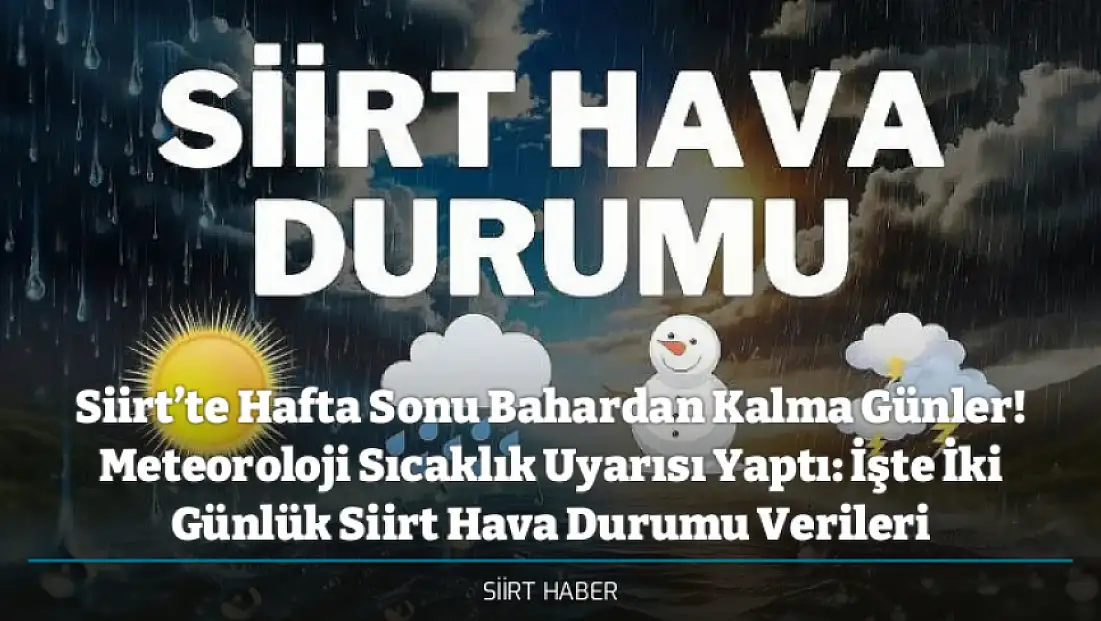 Siirt’te Hafta Sonu Bahardan Kalma Günler! Meteoroloji Sıcaklık Uyarısı Yaptı: İşte İki Günlük Siirt Hava Durumu Verileri