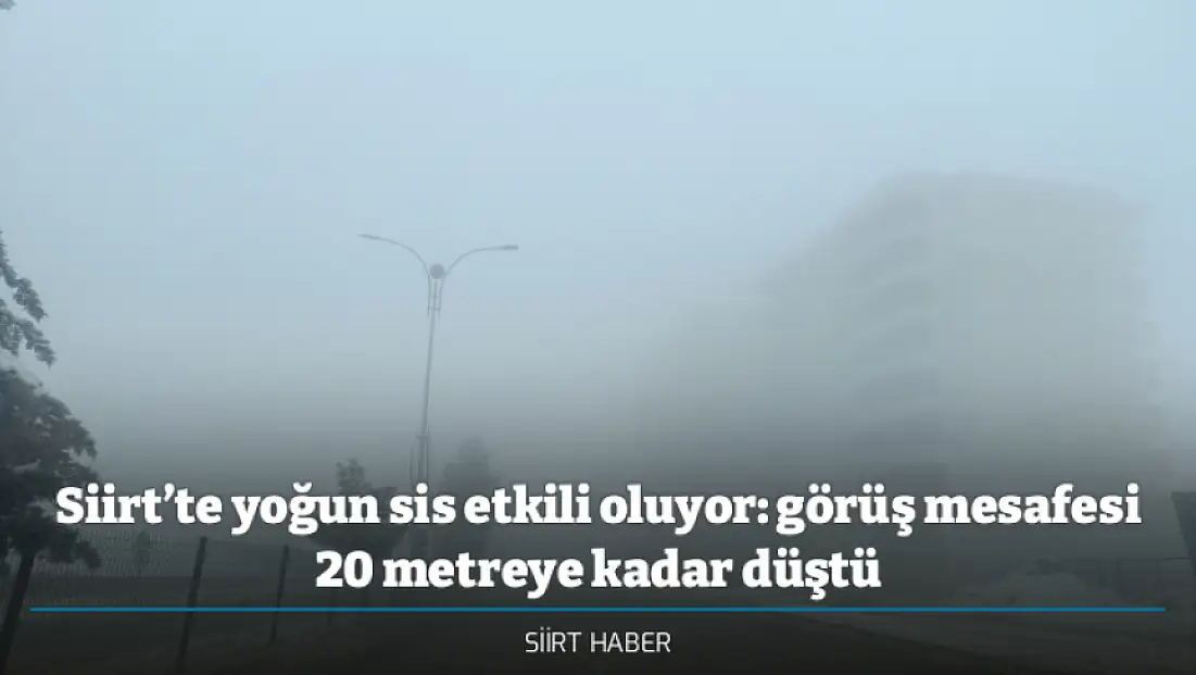 Siirt’te yoğun sis etkili oluyor: görüş mesafesi 20 metreye kadar düştü