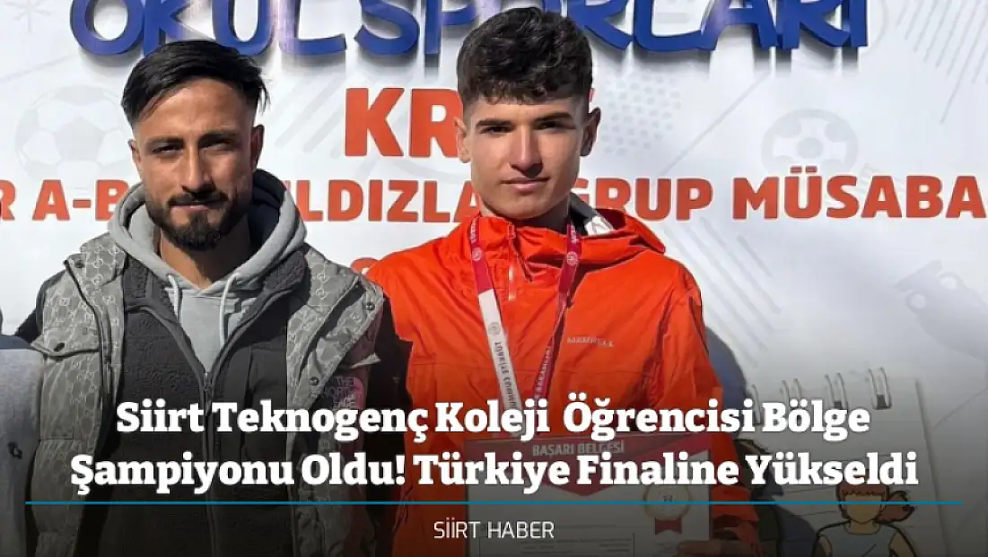 Siirt Teknogenç Koleji  Öğrencisi Bölge Şampiyonu Oldu! Türkiye Finaline Yükseldi