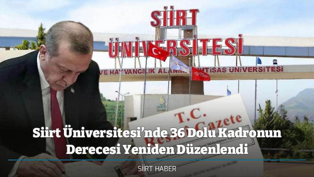 Siirt Üniversitesi’nde 36 Dolu Kadronun Derecesi Yeniden Düzenlendi