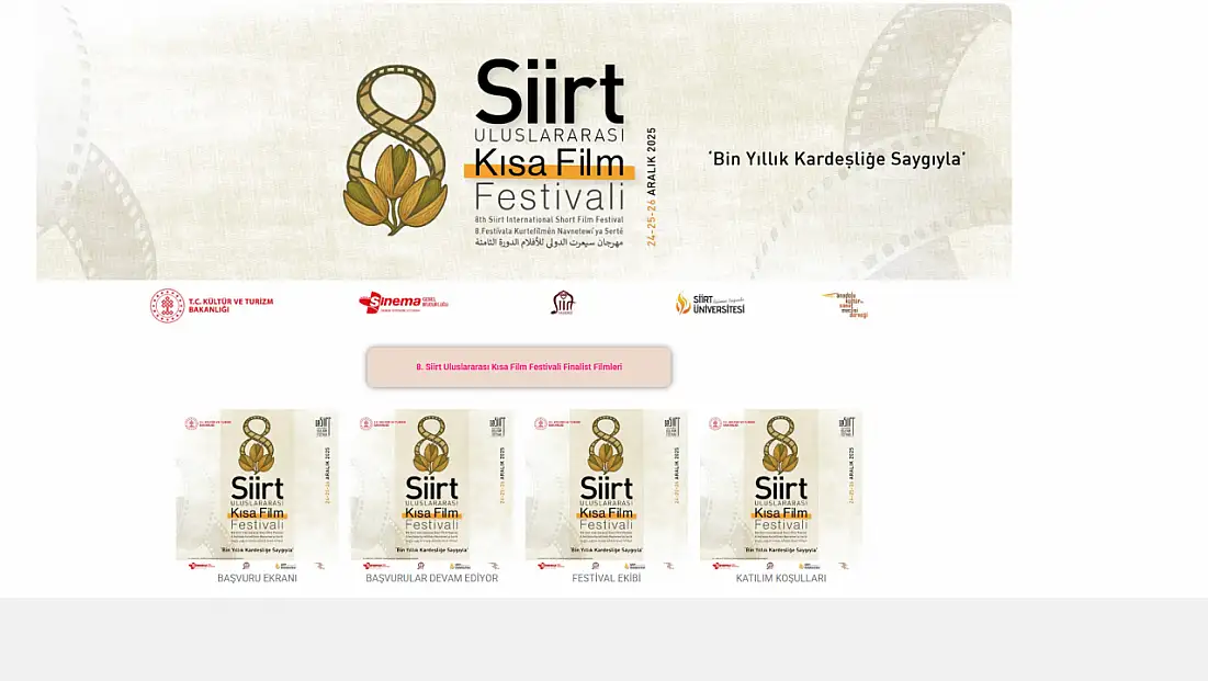 Siirt 8. Uluslararası Kısa Film Festivali’nin Kapanışına Katılacak Sanatçılar Belli Oldu