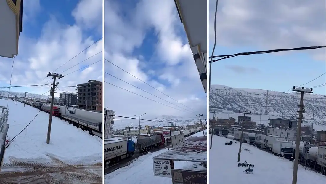 Siirt’in o ilçesinde uluslararası geçişi sağlayan yolda yüzlerce araç tıkandı!