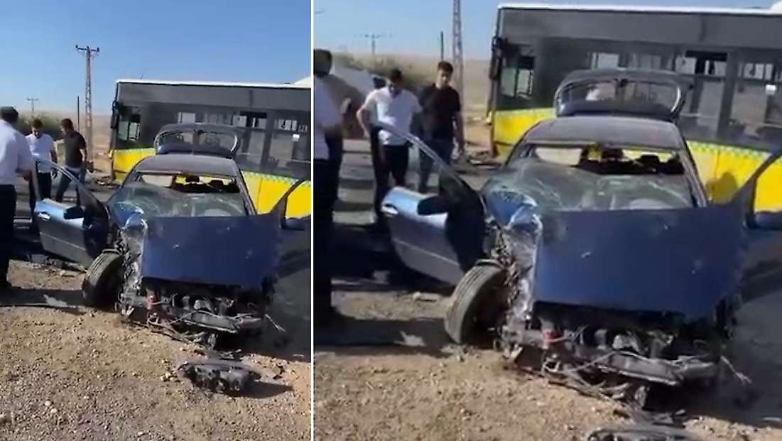 Siirt’te belediye otobüsü ile otomobil çarpıştı: 1 yaralı