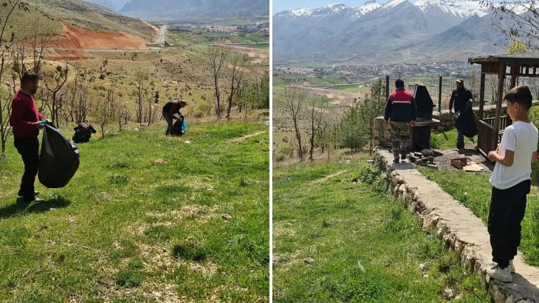 Eruh Arama Kurtarma Derneği (Erkut), doğa da temizlik çalışması yaptı.