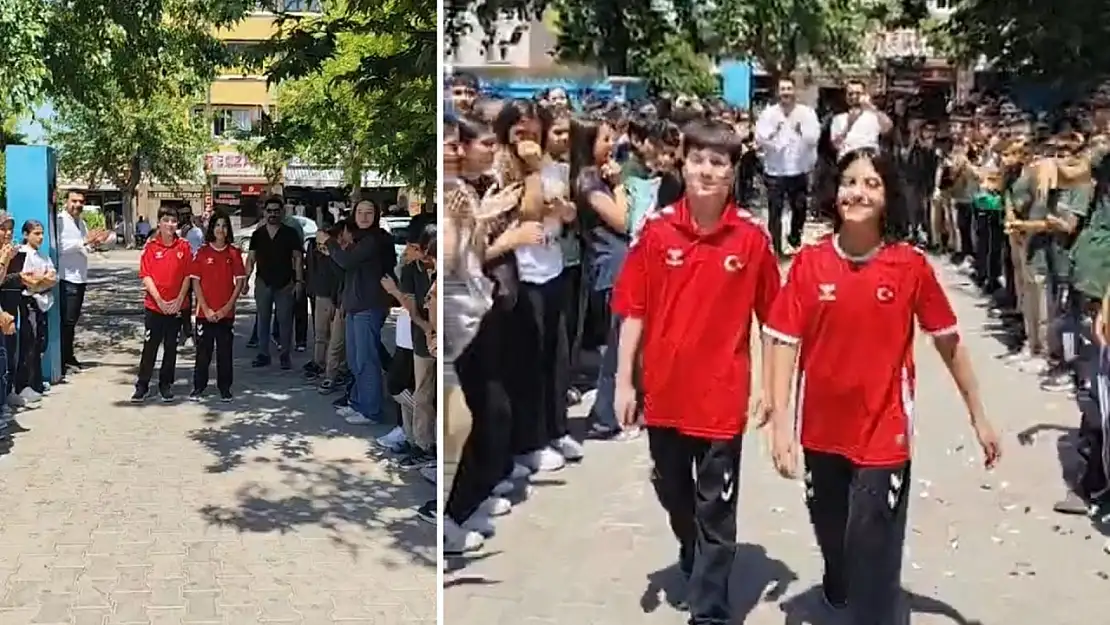 Siirt'in Avrupa Madalyalı Kızları Okullarında Kahraman Gibi Karşılandı