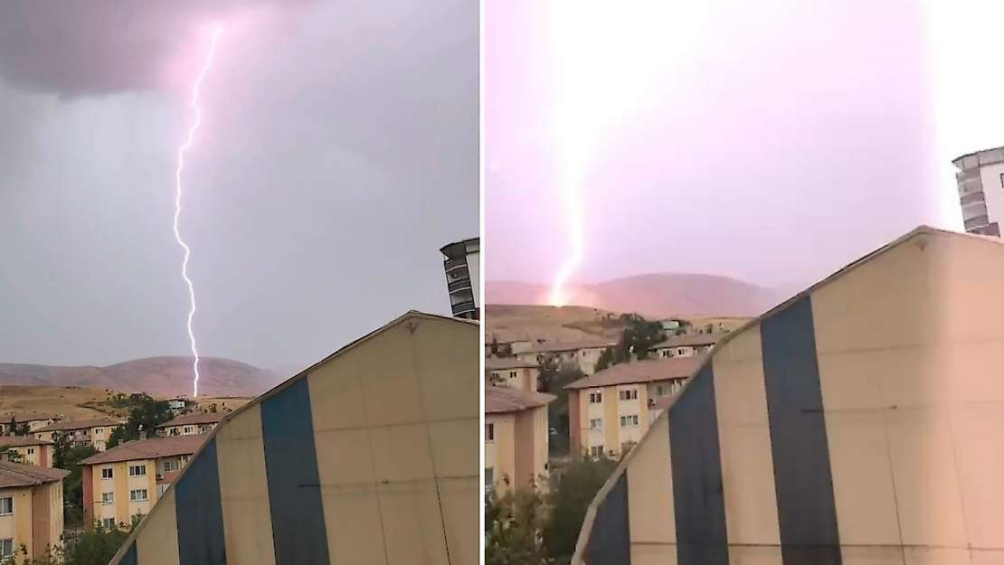 Siirt Kurtalan'da Tarlaya Yıldırım Düştü: O Anlar Kamerada