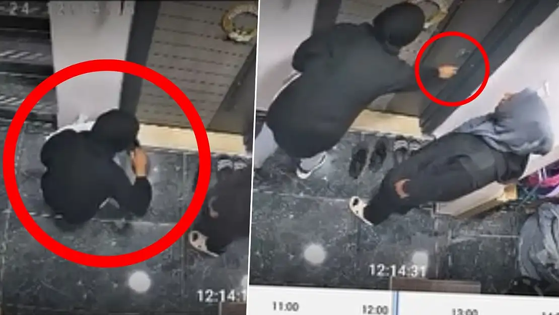 Siirt'te ayakkabı koklayan kadın hırsızlar daha sonra kartla kapıyı açmaya çalıştı