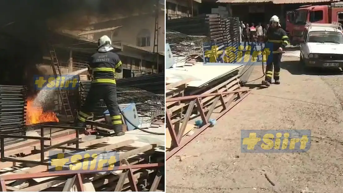 Siirt'te Demir Doğrama Atölyesinde Yangın