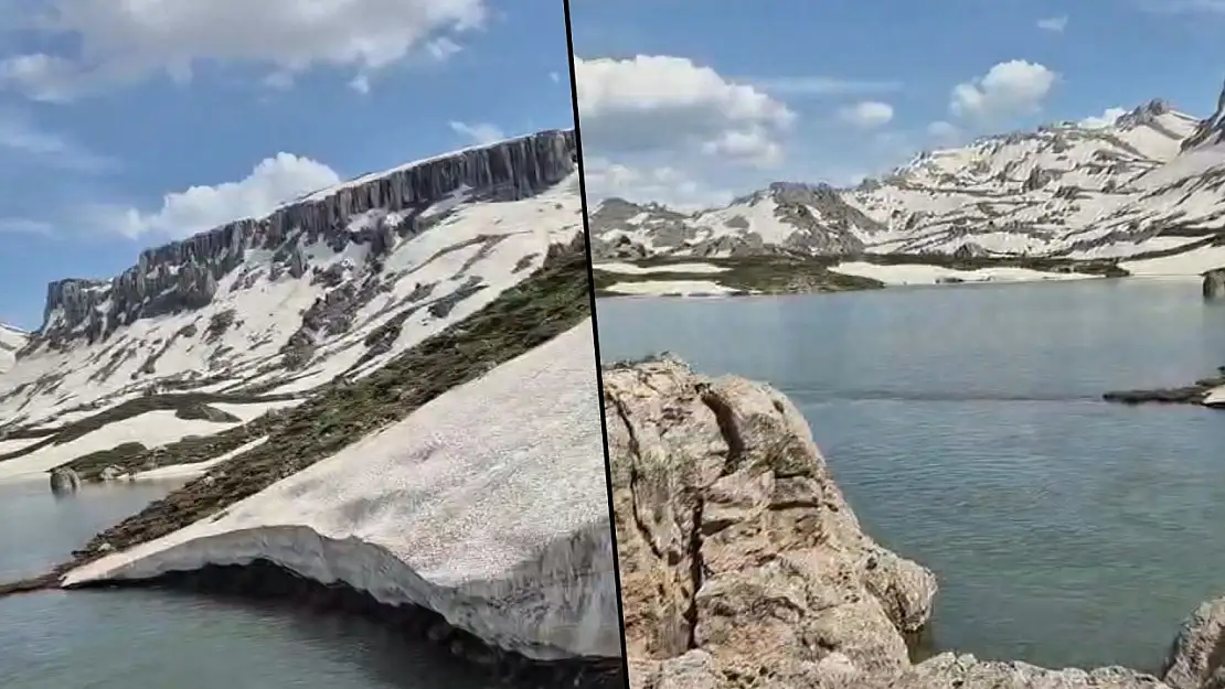 Siirt'te Eriyen Karlar Karagöl'ü Doldurdu, Ortaya Eşsiz Manzara Çıktı