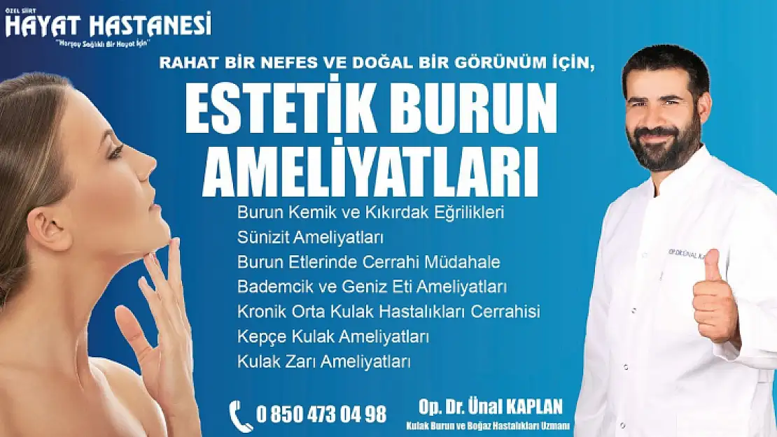 Siirt'te Kapalı Rinoplasti Ameliyatı ile Estetikte İz Kalmıyor