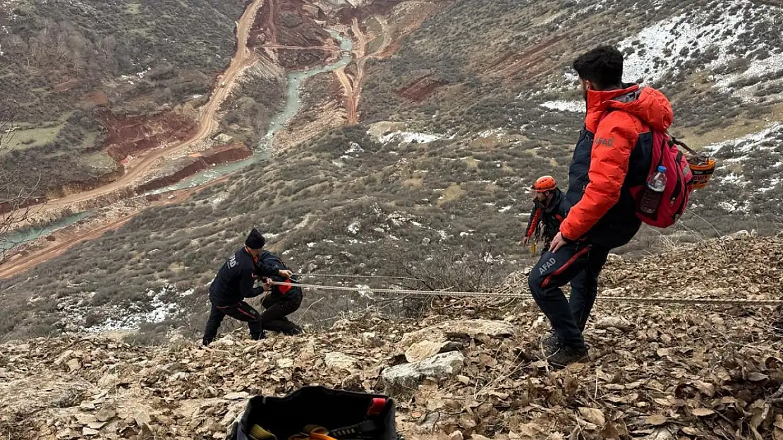 Siirt'te kayalıklarda mahsur kalan keçilerini kurtarmak isteyen çobanda mahsur kaldı! AFAD ekipleri çobanı ve keçileri kurtardı