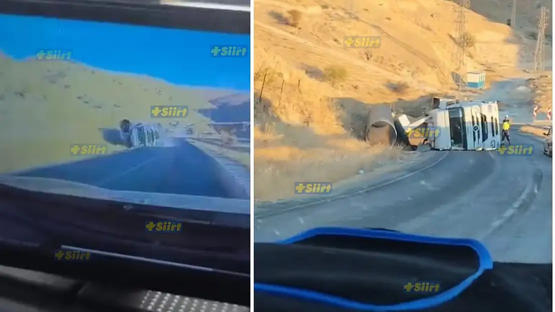 Siirt'te Virajı Alamayan TIR Devrildi: Kaza Kamerada