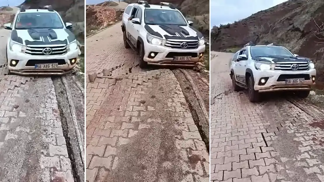 Siirt Tillo'da Sağanak Nedeniyle Yol Çöktü