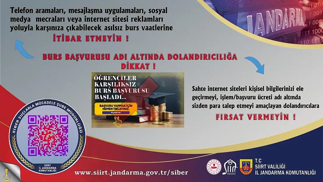Siirt Valiliği Uyardı:Burs Başvurusu Adı Altında Dolandırıcılığa Dikkat!