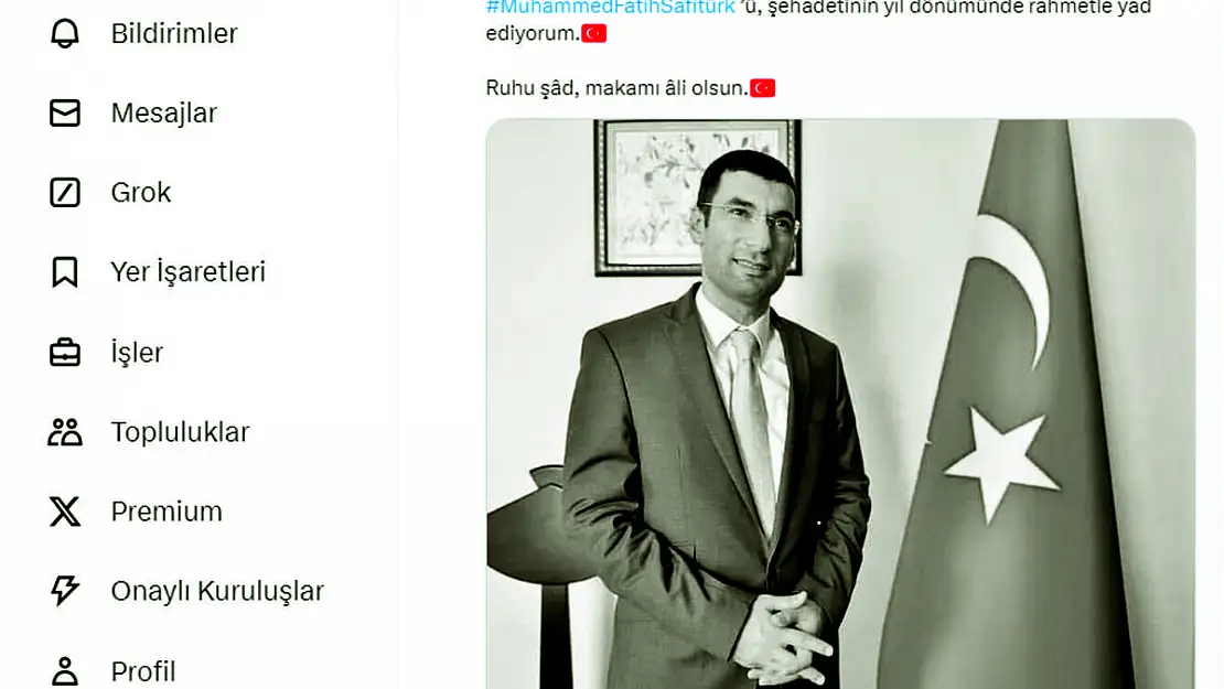 Siirt Valisi'nden Şehit Muhammed Fatih Safitürk İle İlgili Paylaşım