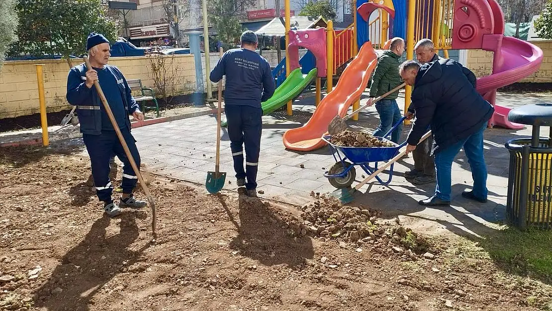 Siirt'te Park ve Yeşil Alanlar Temizleniyor
