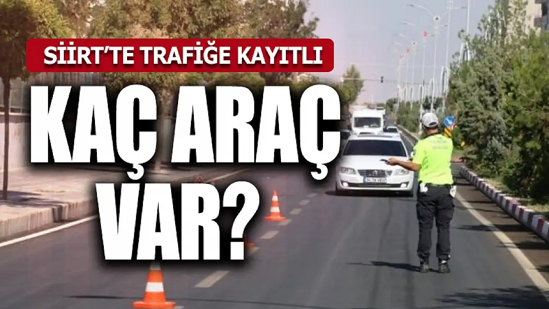 SİİRT'TE TRAFİĞE KAYITLI TOPLAM TAŞIT SAYISI AÇIKLANDI!