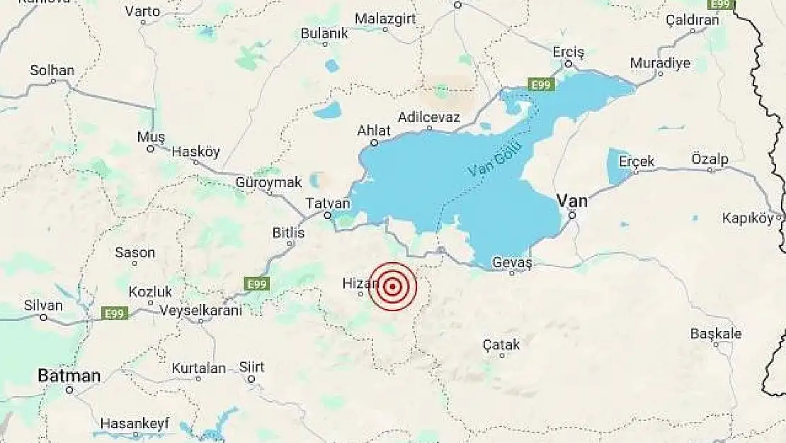 SON DAKİKA! Bitlis Hizan'da  4,7 Büyüklüğünde Deprem!