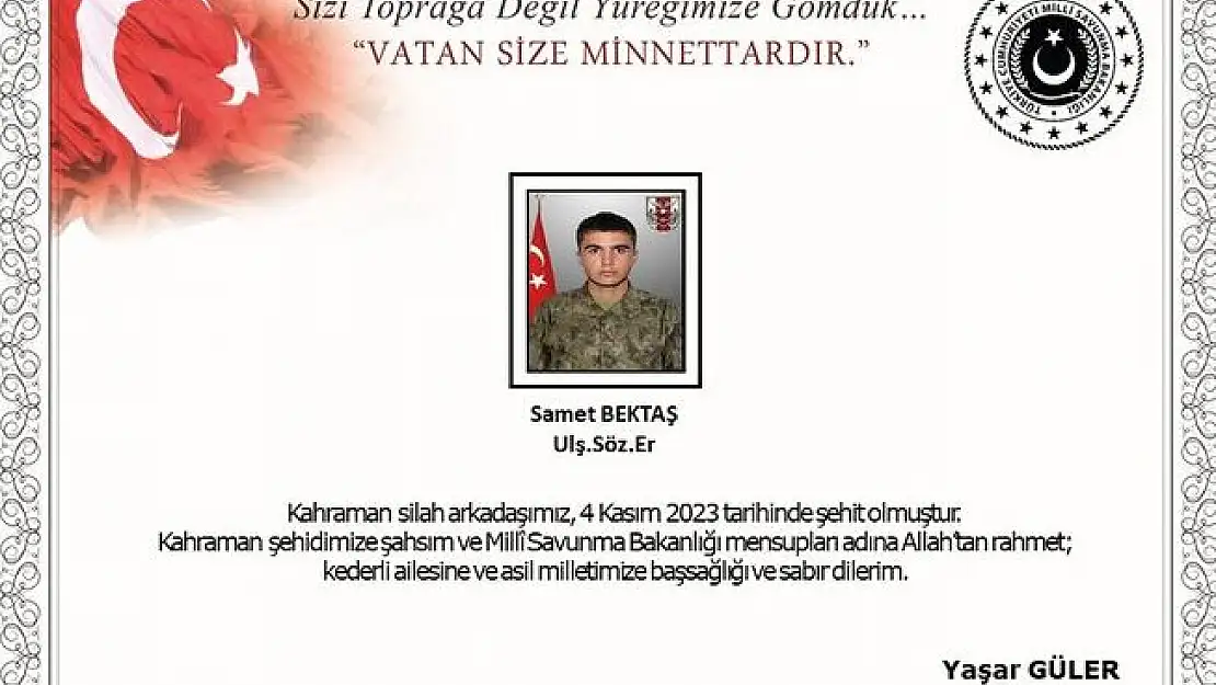 Van'da 1 Asker Şehit Oldu