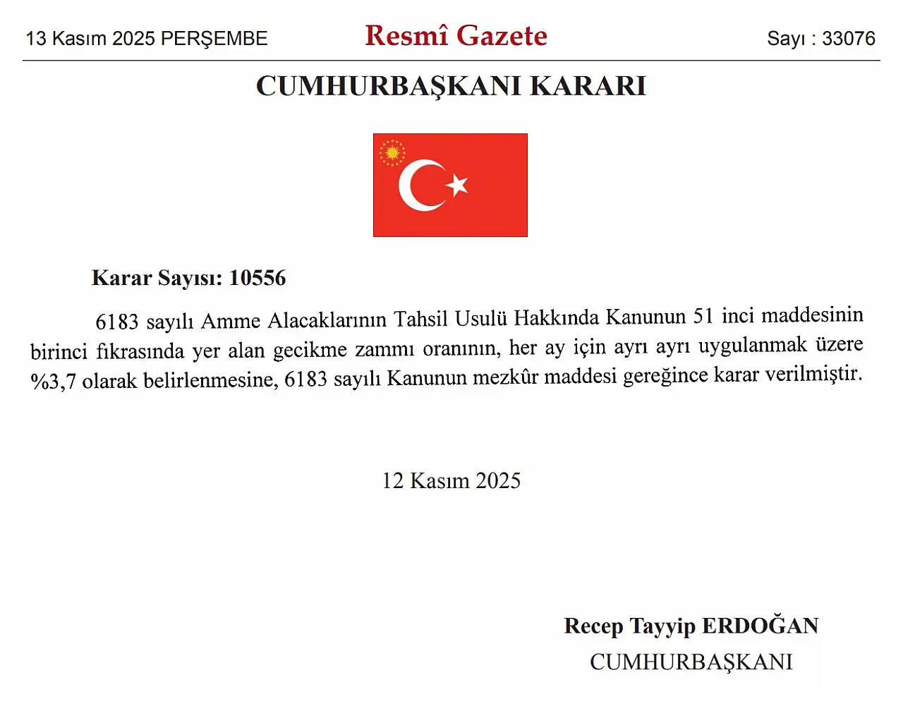 Resmi gazetede faiz indirimiyle ilgili yayınlanan karar.