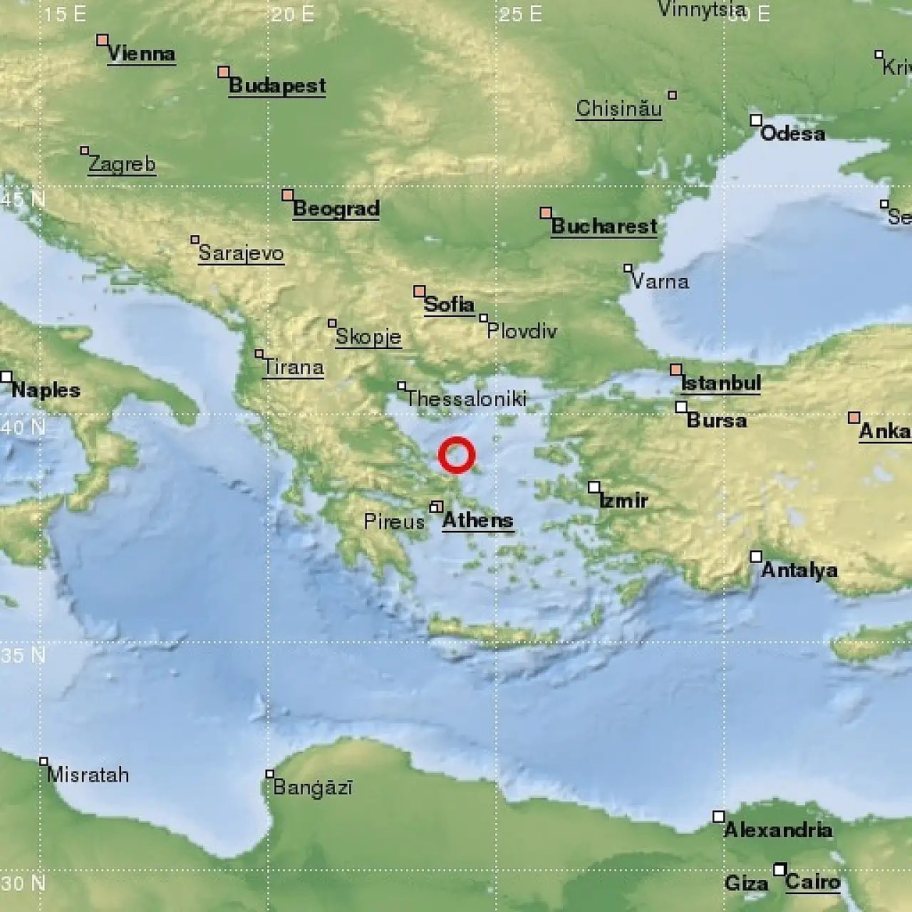 Ege Denizi'nde Gece Yarısı 4.8 Büyüklüğünde Deprem