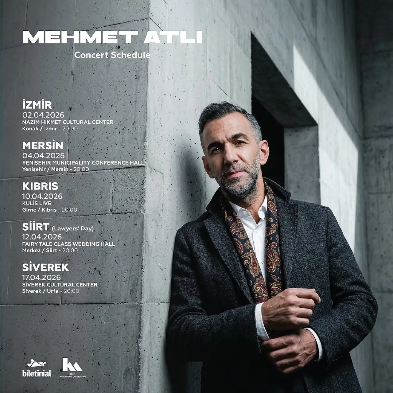 Ünlü Kürt Sanatçı Mehmet Atlı, 12 Nisan'da Siirt'te Sahne Alacak