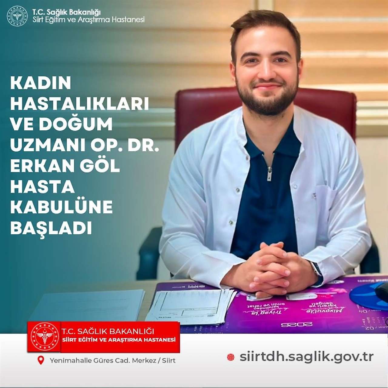 Siirt Eğitim ve Araştırma Hastanesi'ne 2 Yeni Kadın Doğum Uzmanı Göreve Başladı