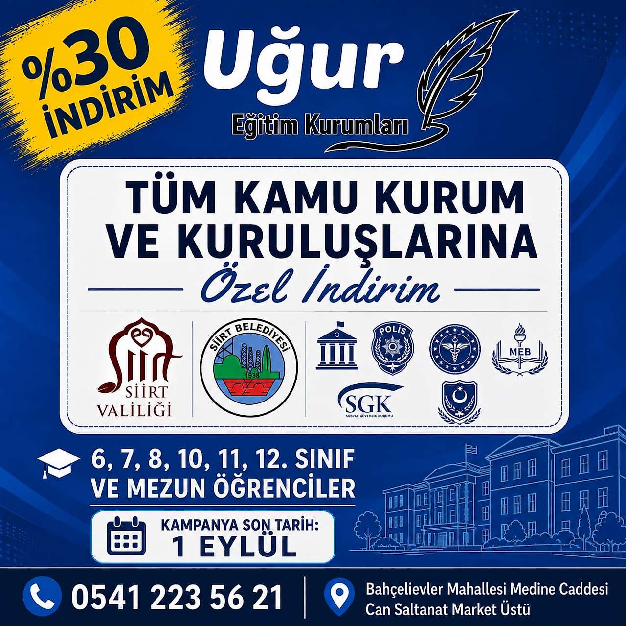 Siirt'te Kamu Personeline Eğitim Desteği: Uğur Eğitim Kurumları'ndan Yüzde 30 İndirim