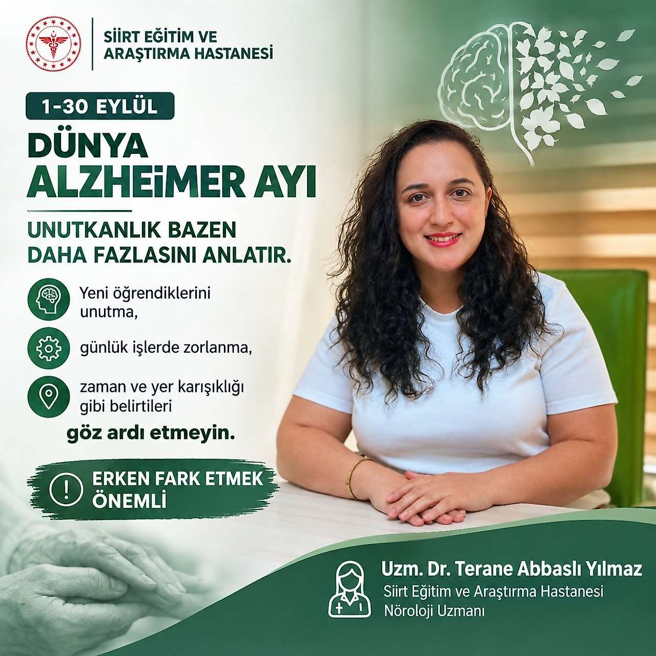 Siirt'te Alzheimer Uyarısı: Erken Değerlendirme Ve Tanının Önemi Vurgulandı