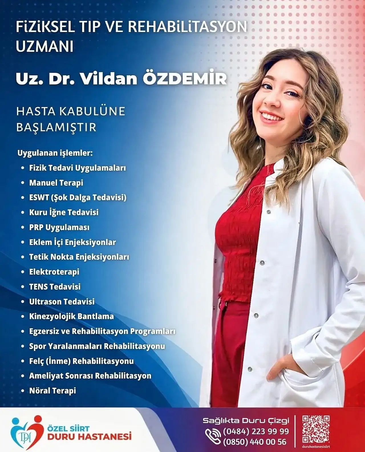 Fizik Tedavi Uzmanı Dr. Vildan Özdemir Özel Siirt Duru Hastanesi'nde Göreve Başladı
