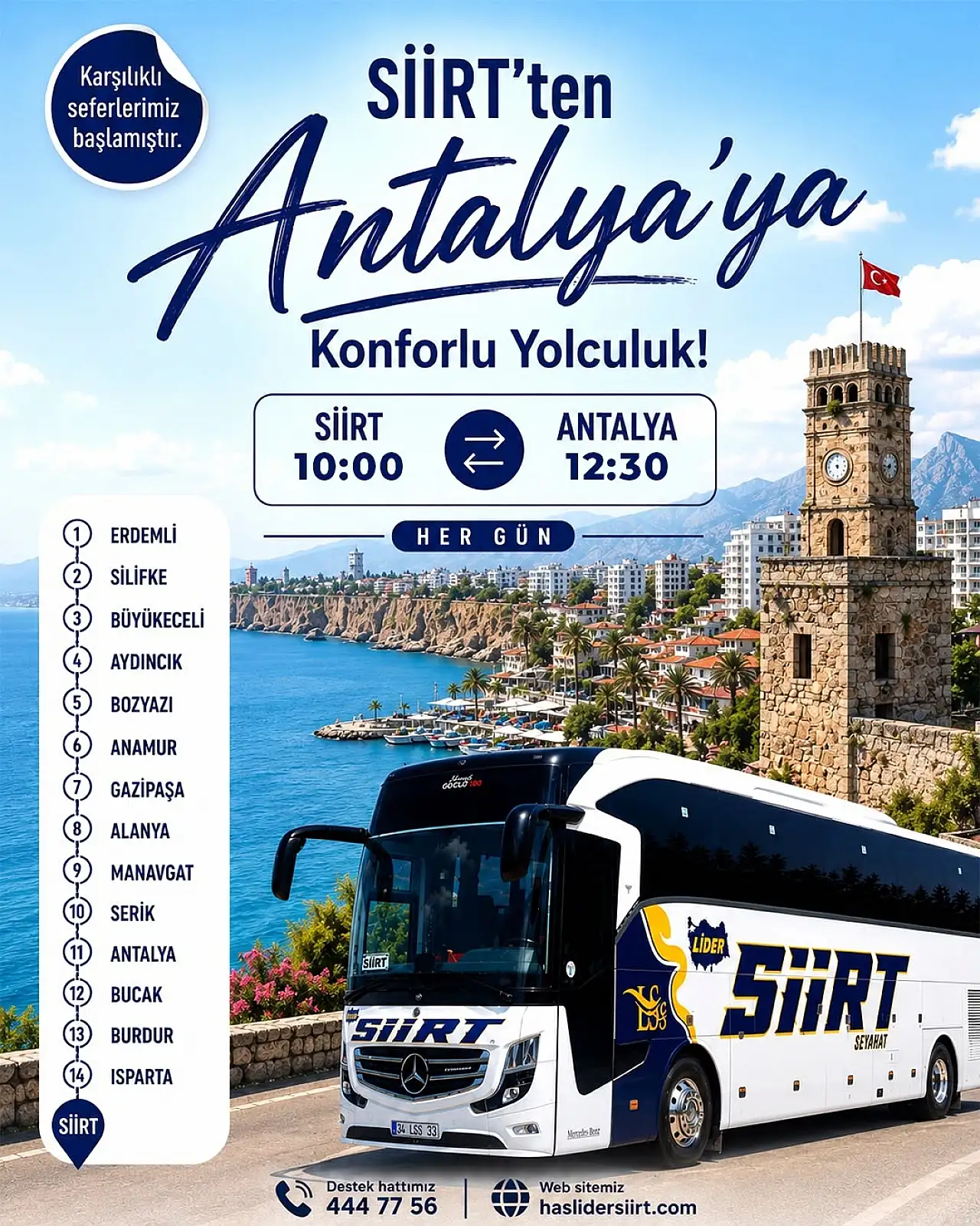 Has Lider Siirt Seyahat'ten Yeni Sefer Müjdesi! 3 Yeni Hat Hizmete Açıldı