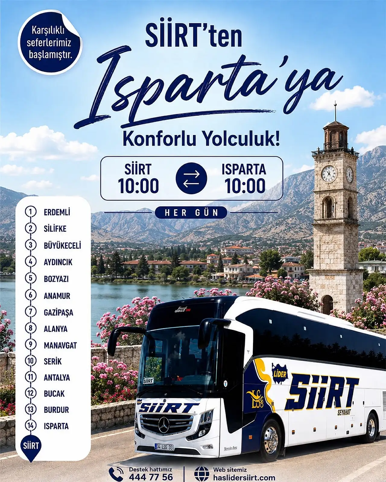 Has Lider Siirt Seyahat'ten Yeni Sefer Müjdesi! 3 Yeni Hat Hizmete Açıldı
