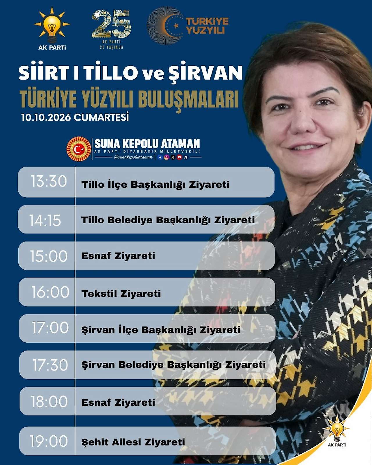 AK Parti Diyarbakır Milletvekili Suna Kepolu Ataman, Siirt Programı Belli Oldu