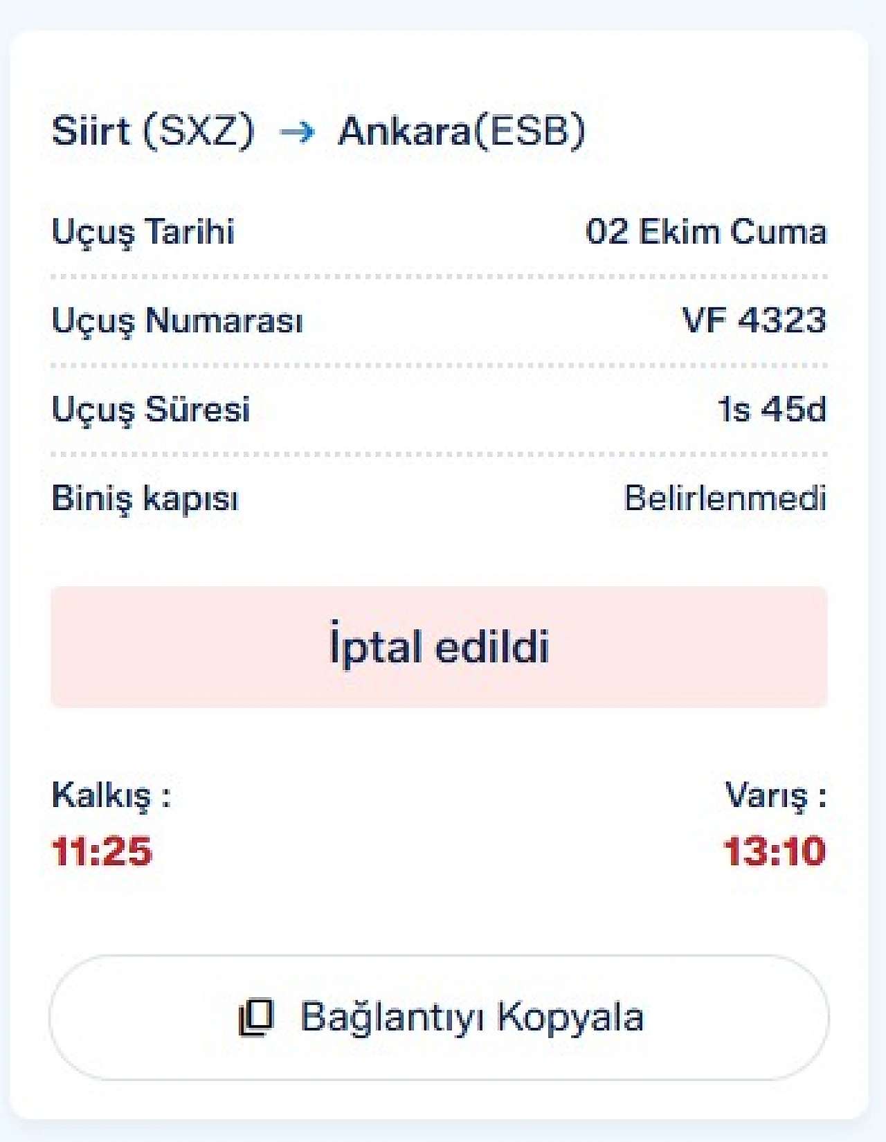 Siirt-Ankara Uçağı Hava Muhalefeti Nedeniyle İptal Edildi: Yolcular Mağdur Oldu