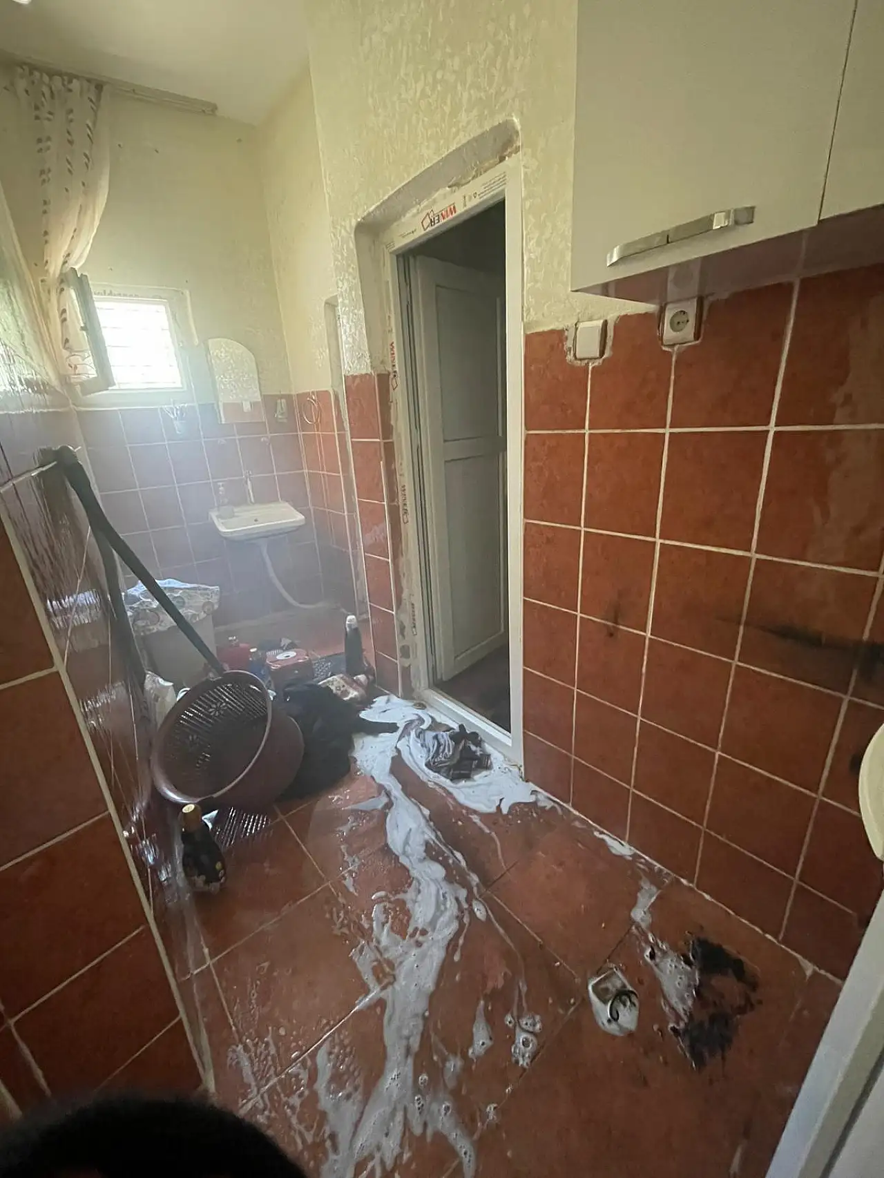 Siirt'te Evde Çamaşır Makinesi Alev Aldı