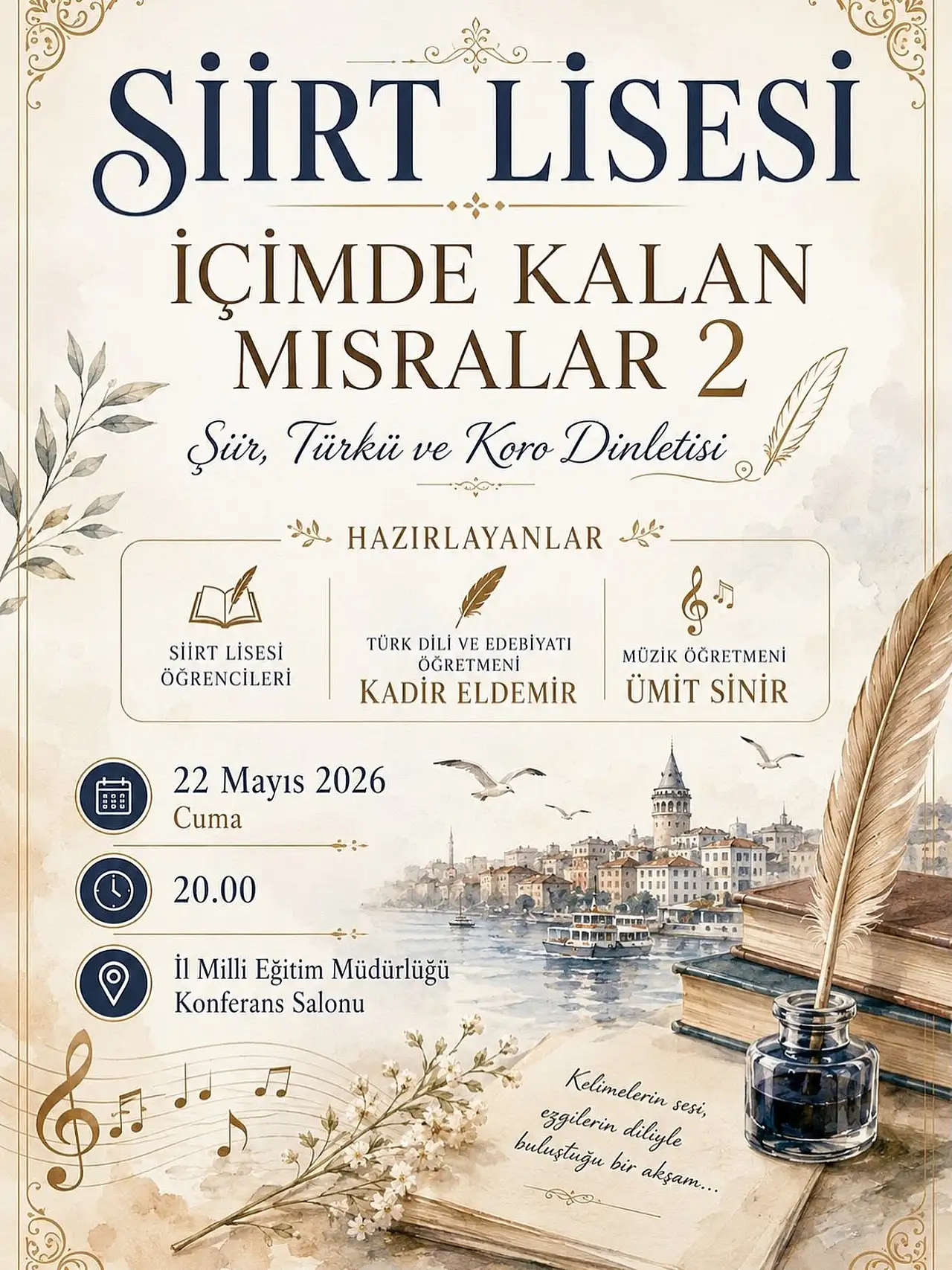Siirt Lisesi'nden ''İçimde Kalan Mısralar 2'' Programına Davet