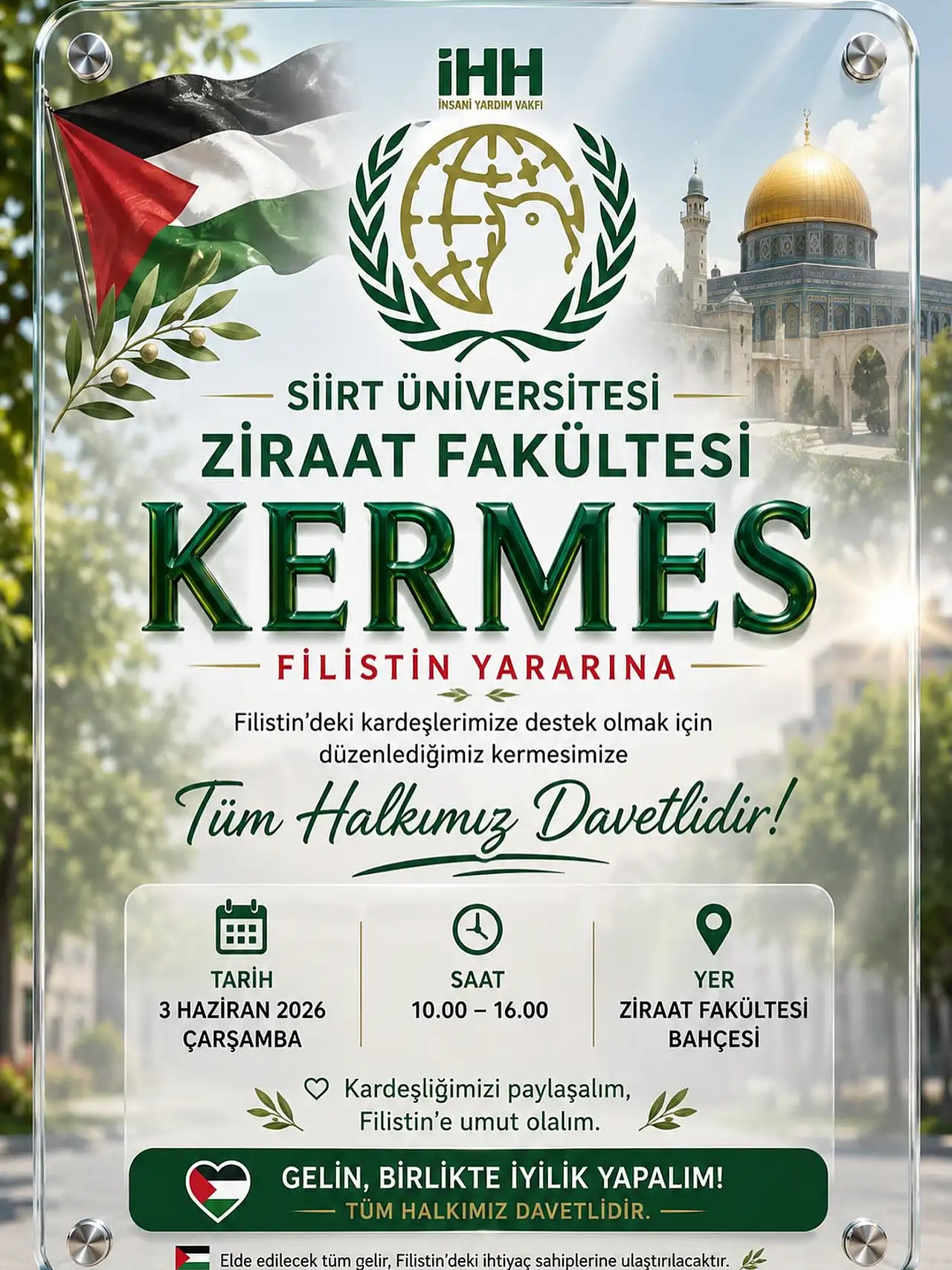 Siirt Üniversitesi'nde Filistin Yararına Kermes Düzenlenecek