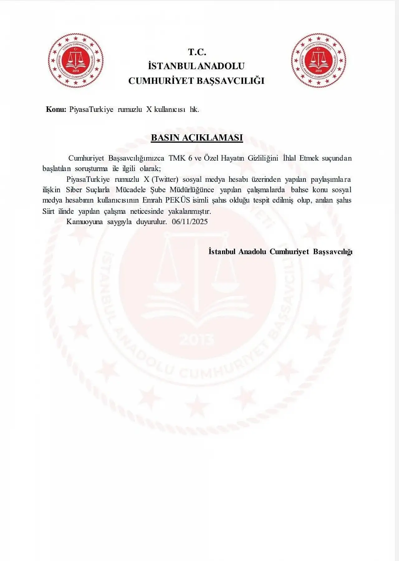 Siirt'te 'PiyasaTürkiye' Operasyonu: Emrah Peküs Yakalandı