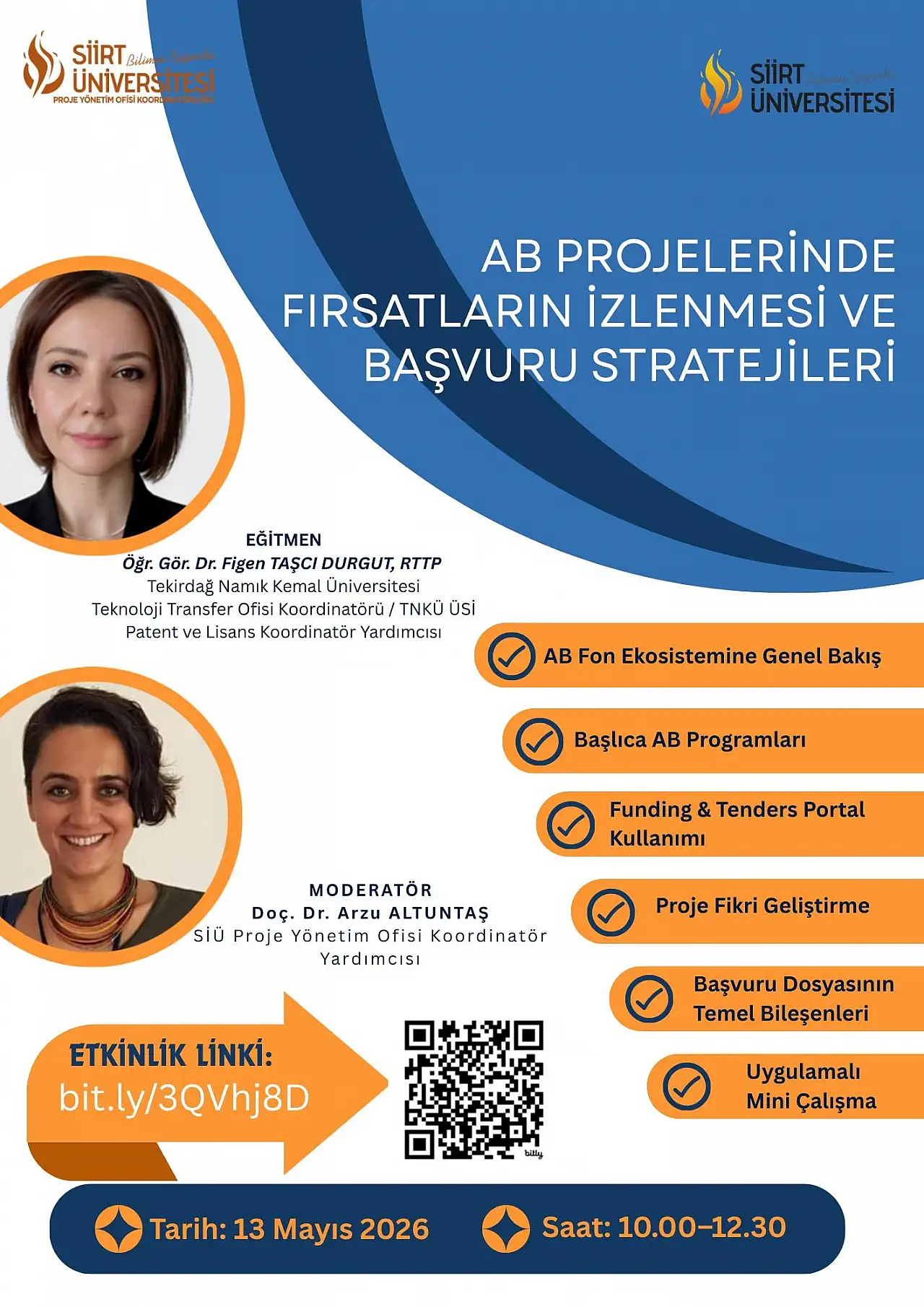 Siirt Üniversitesi Akademisyenlerine AB Projesi Yazma Eğitimi Verilecek