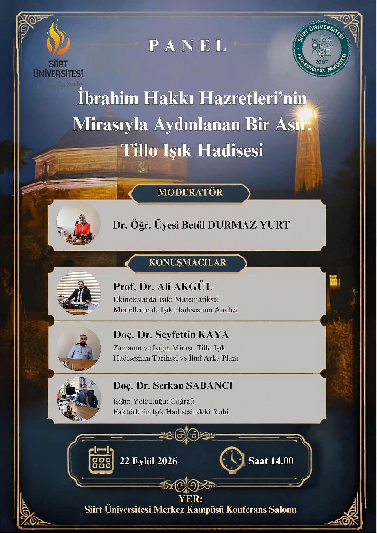 Siirt Üniversitesi'nde ''Tillo Işık Hadisesi'' Paneli Düzenlenecek