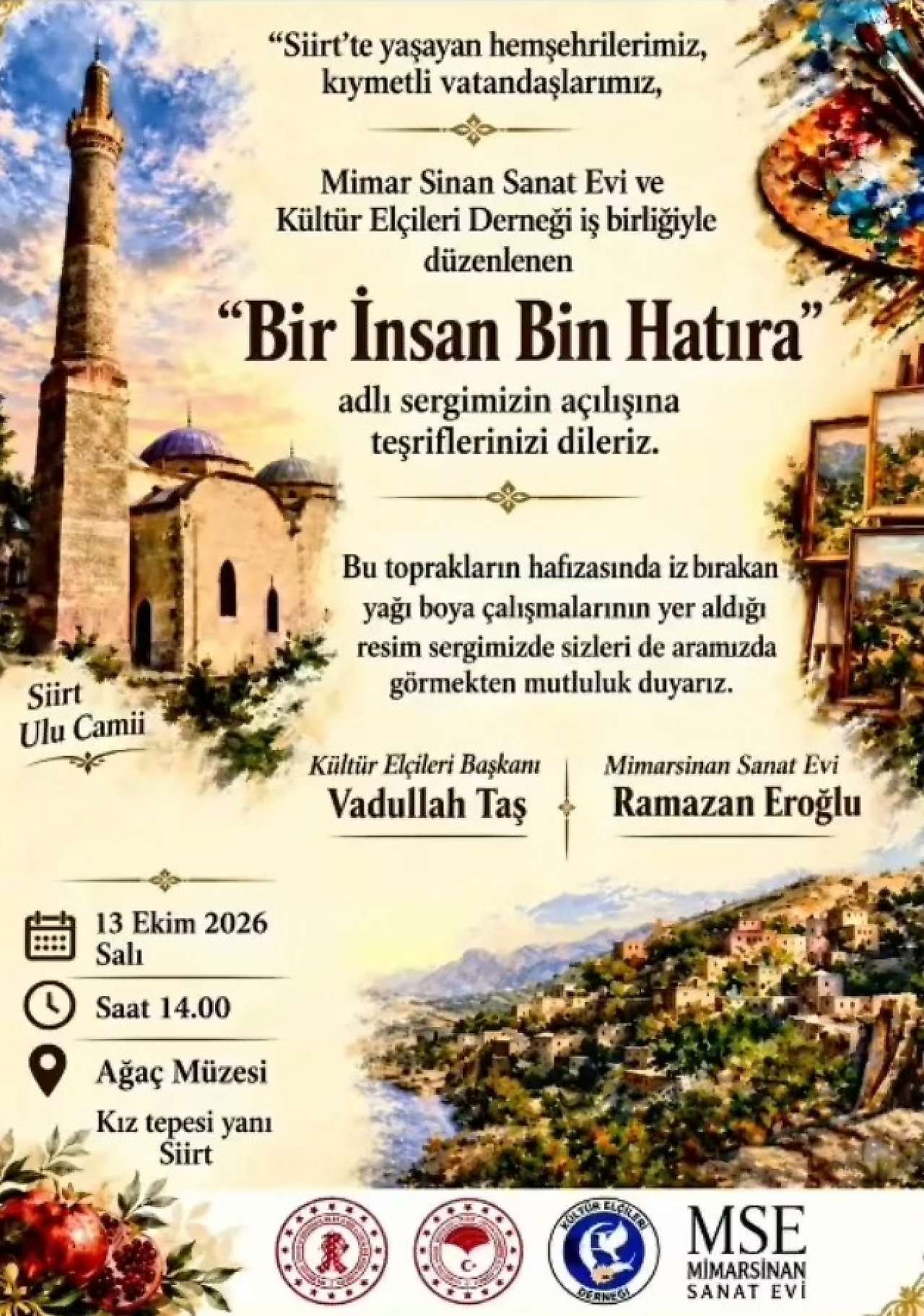 Bir Şehir, Bin Hatıra: Siirt'in Hafızası Sanatla Buluşuyor | Sergi 13 Ekim'de