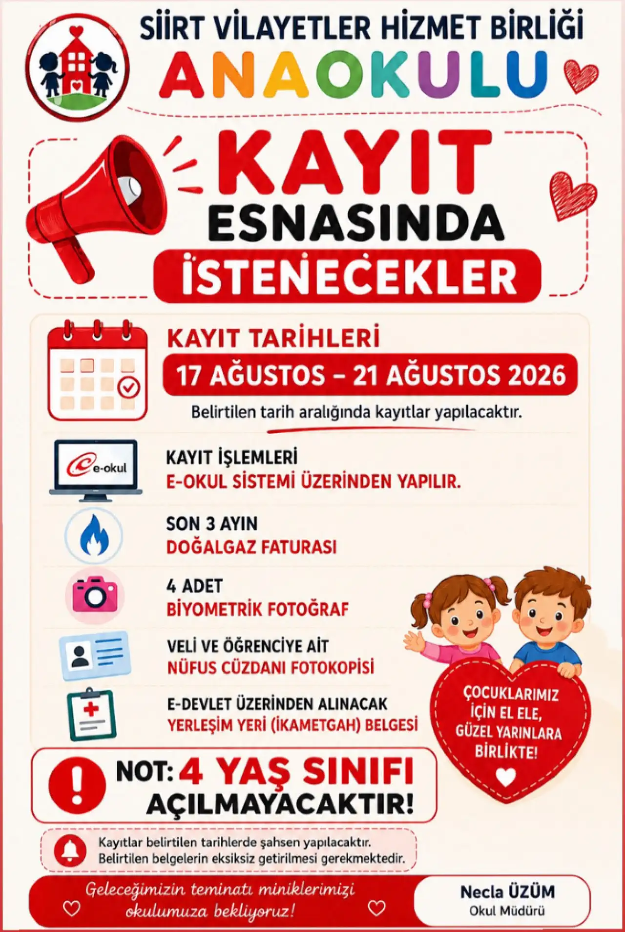 Siirt Vilayetler Hizmet Birliği Anaokulu'nda Kayıt Takvimi ve Şartları Açıklandı