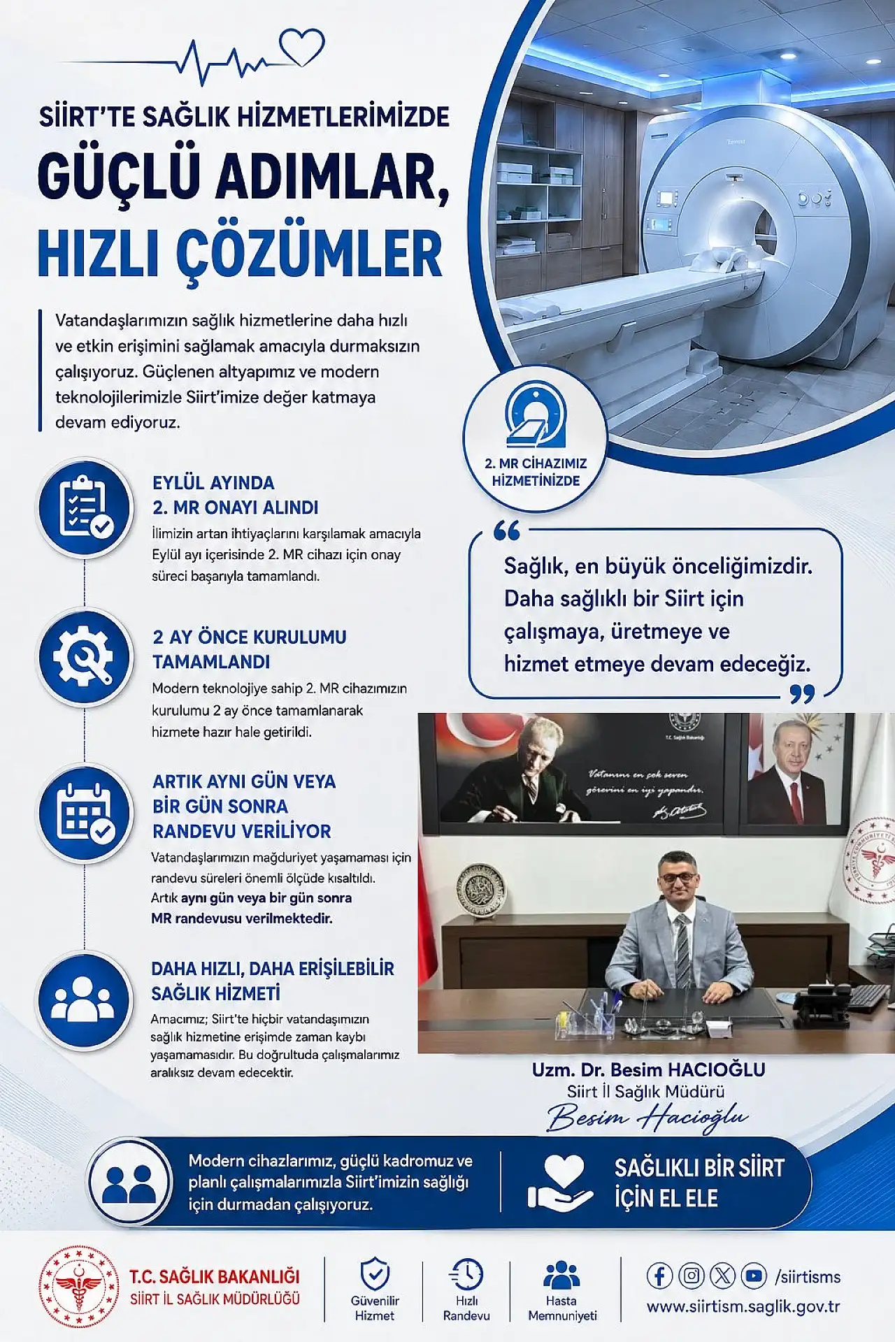 Siirt'te İkinci MR Cihazıyla Randevu Süreleri Kısaldı