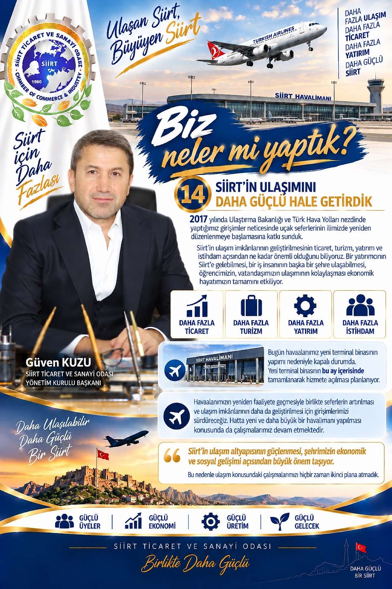 Siirt TSO Başkanı Güven Kuzu, Siirt Ekonomisini Güçlendiren Projeleri Kamuoyuna Duyurdu